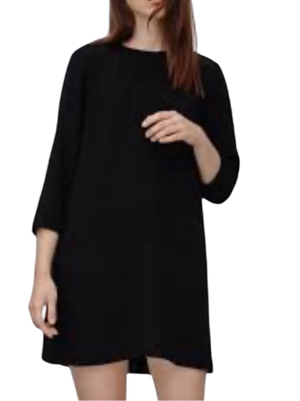 Wilfred loose fit 3/4 sleeve lightweight mini dress in black excellent condition